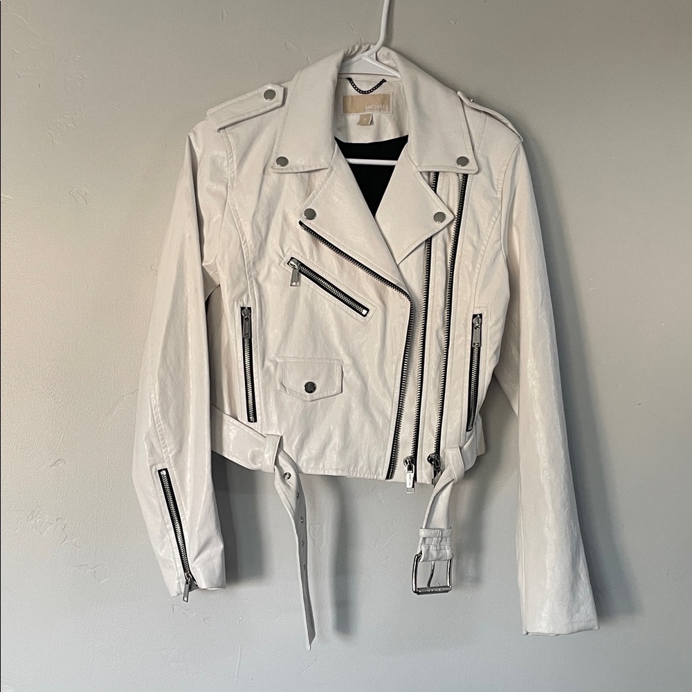 Michael Kors White Leather Jacket